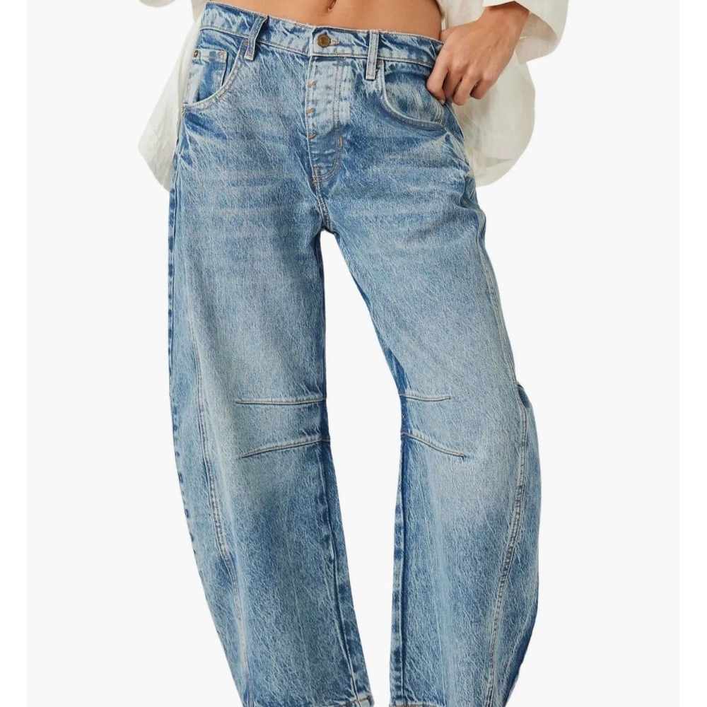 WE THE FREE PEOPLE GOOD LUCK BARREL JEANS